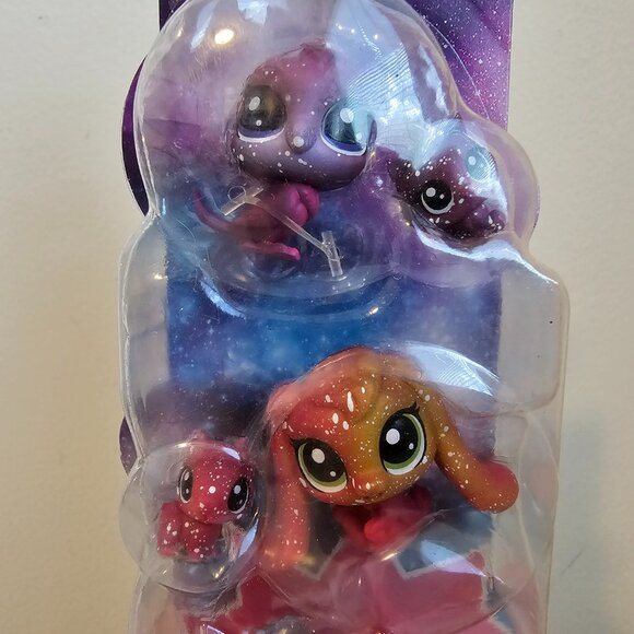 Hasbro Littlest Pet Shop Cosmic Pounce Tube Set 3 #3-24 Platypus Cat New LPS - Picture 2 of 7